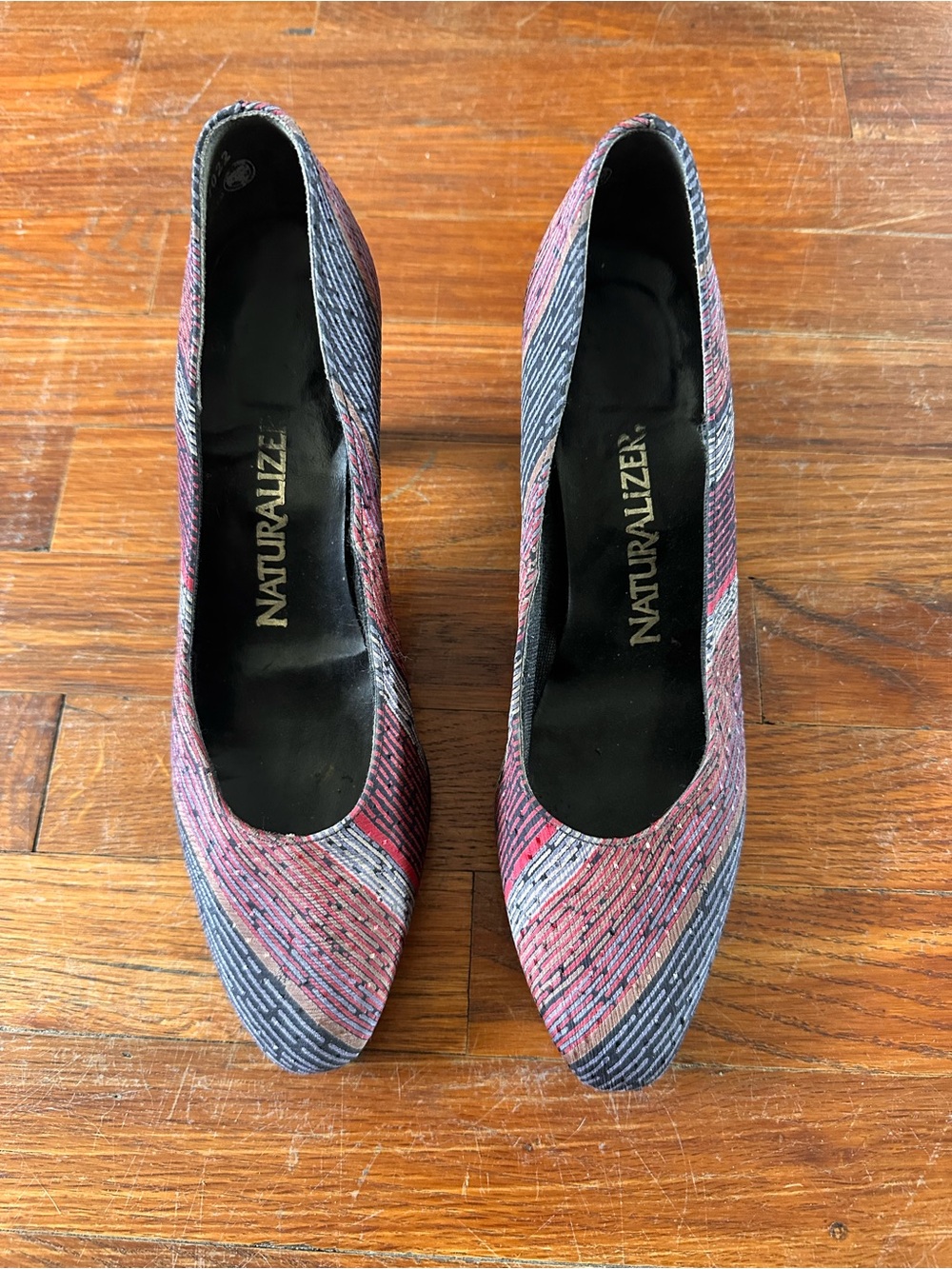 Naturalizer Multicolor Striped Pointed-Toe Pumps in Pink & Blue